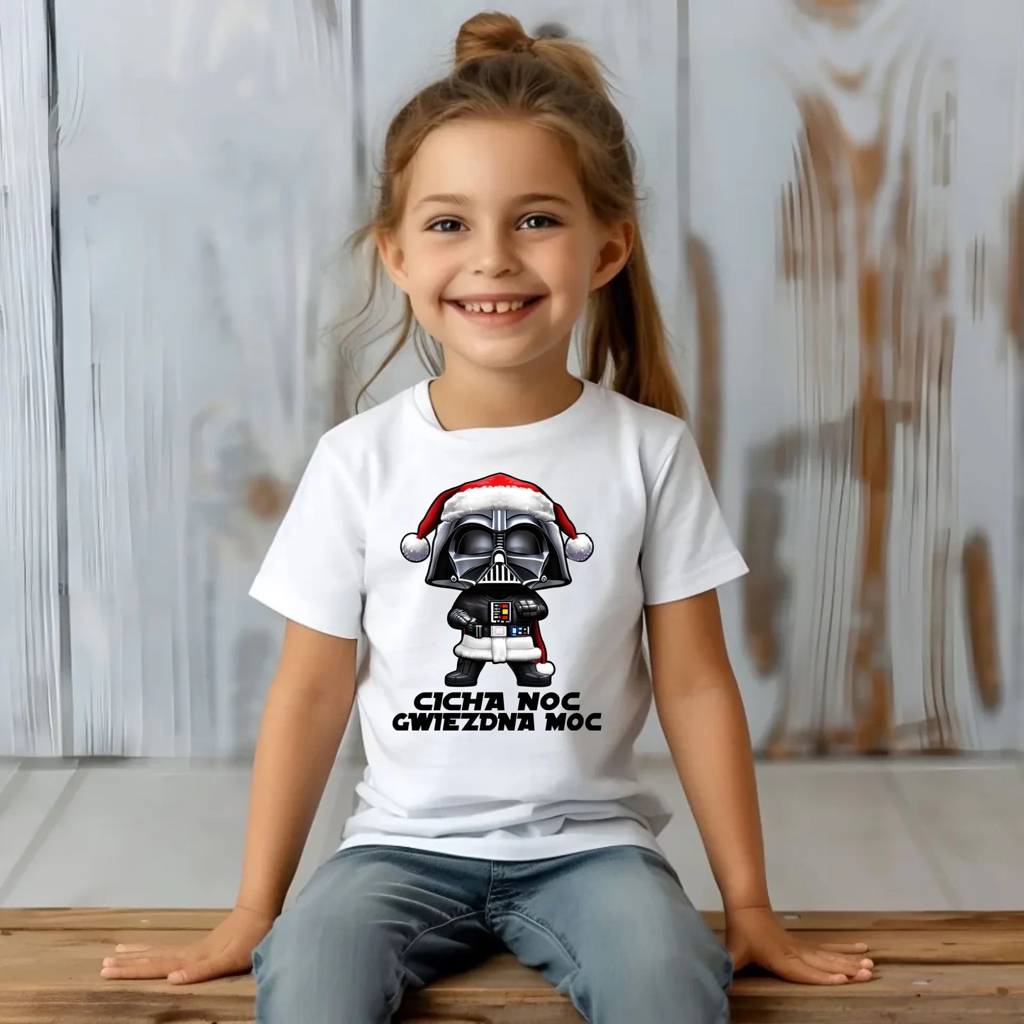 Koszulka dziecięca świąteczna dla fanów Gwiezdnych Wojen - Cicha noc, gwiezdna moc BN132 - StoryCups.pl