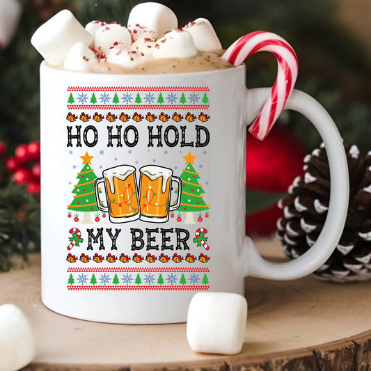 Kubek świąteczny - Ho ho hold my beer BN131 - StoryCups.pl