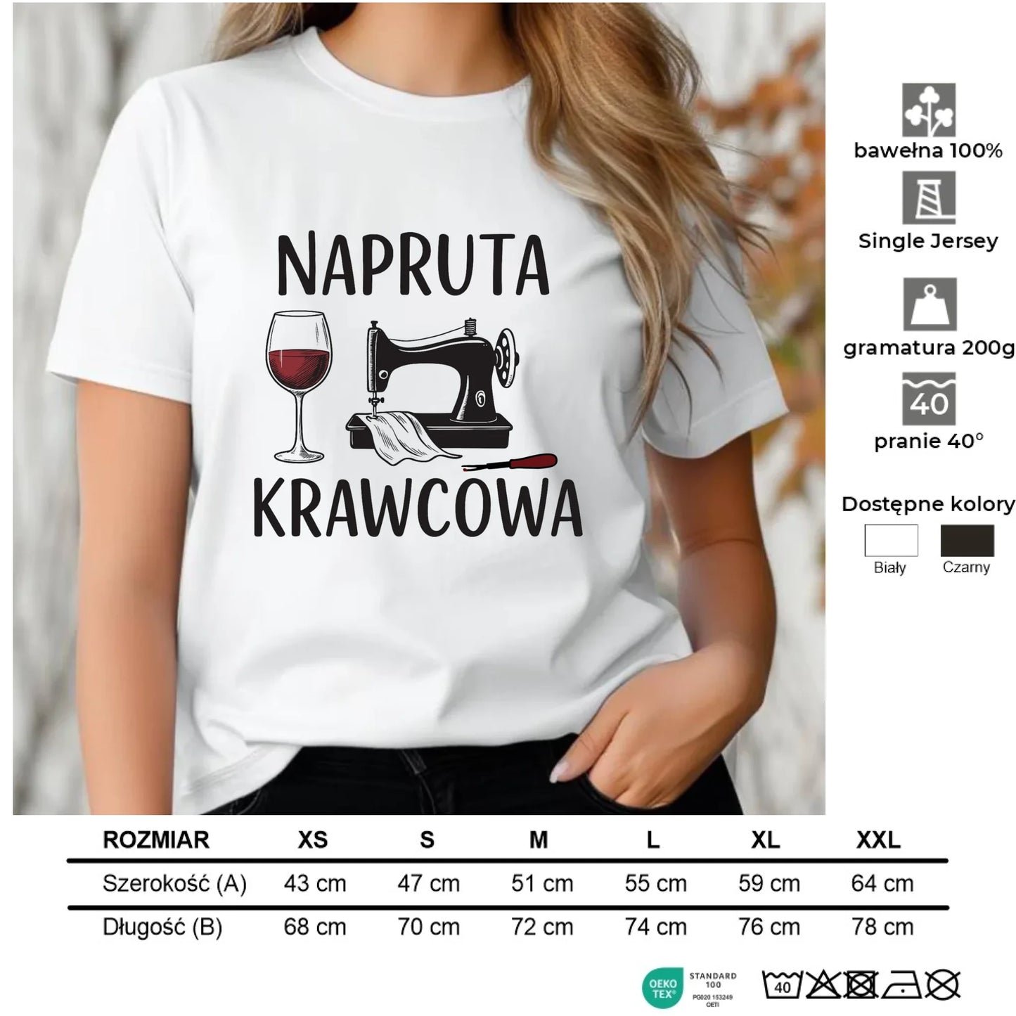 Koszulka damska szyciowa dla krawcowej - Napruta krawcowa HS25 - StoryCups.pl