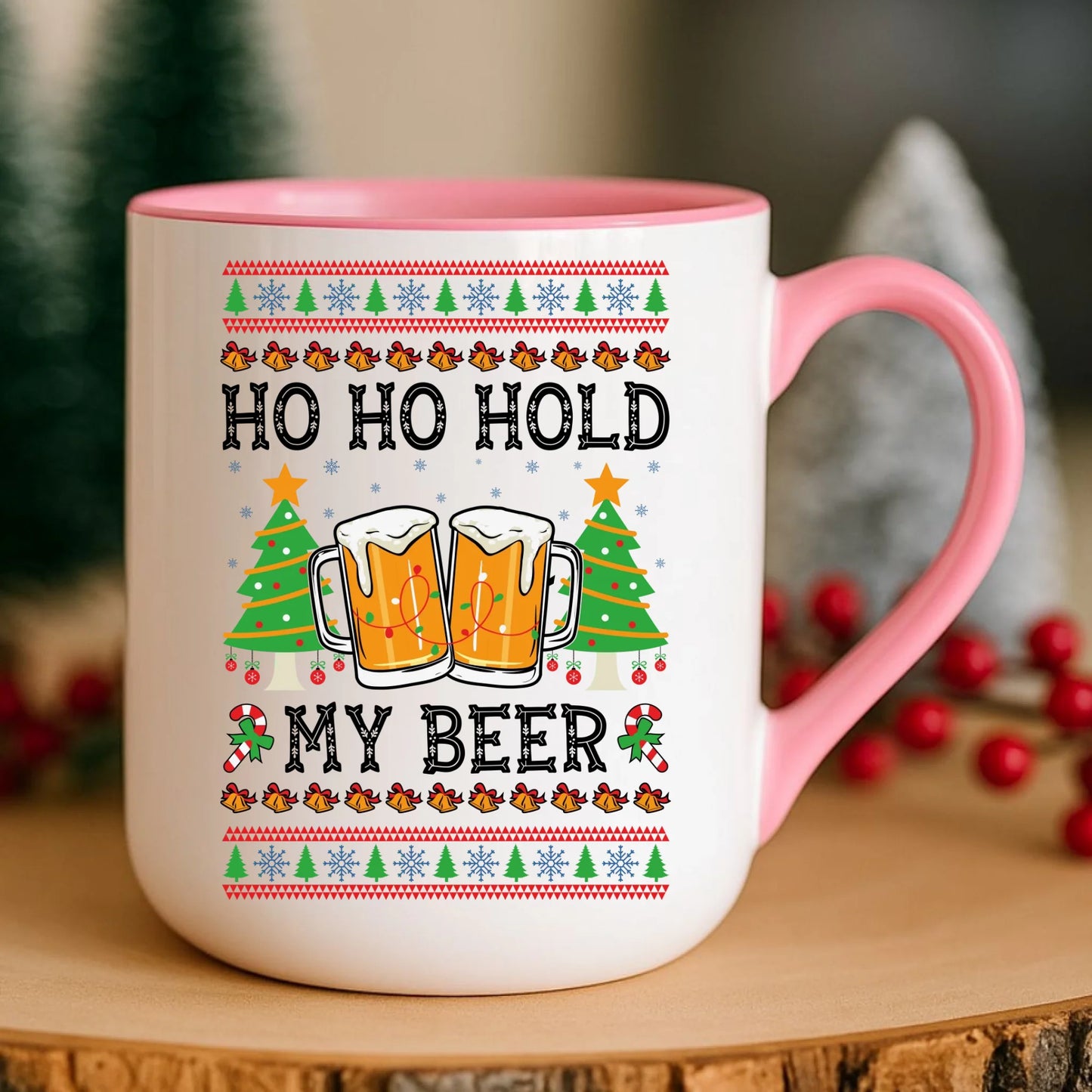 Kubek elegant świąteczny - Ho ho hold my beer BN131 - StoryCups.pl