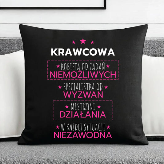 Poduszka dekoracyjna szyciowa dla krawcowej - Kobieta od zadań niemożliwych HS29 - StoryCups.pl