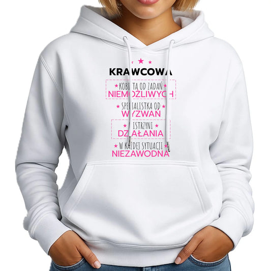 Bluza damska z kapturem szyciowa dla krawcowej - Kobieta od zadań niemożliwych HS29 - StoryCups.pl