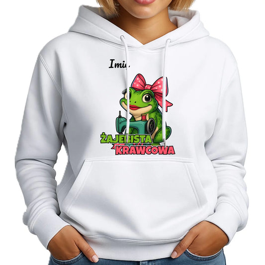 Bluza damska z kapturem szyciowa dla krawcowej - Żajebista Krawcowa - personalizowana HS32 - StoryCups.pl
