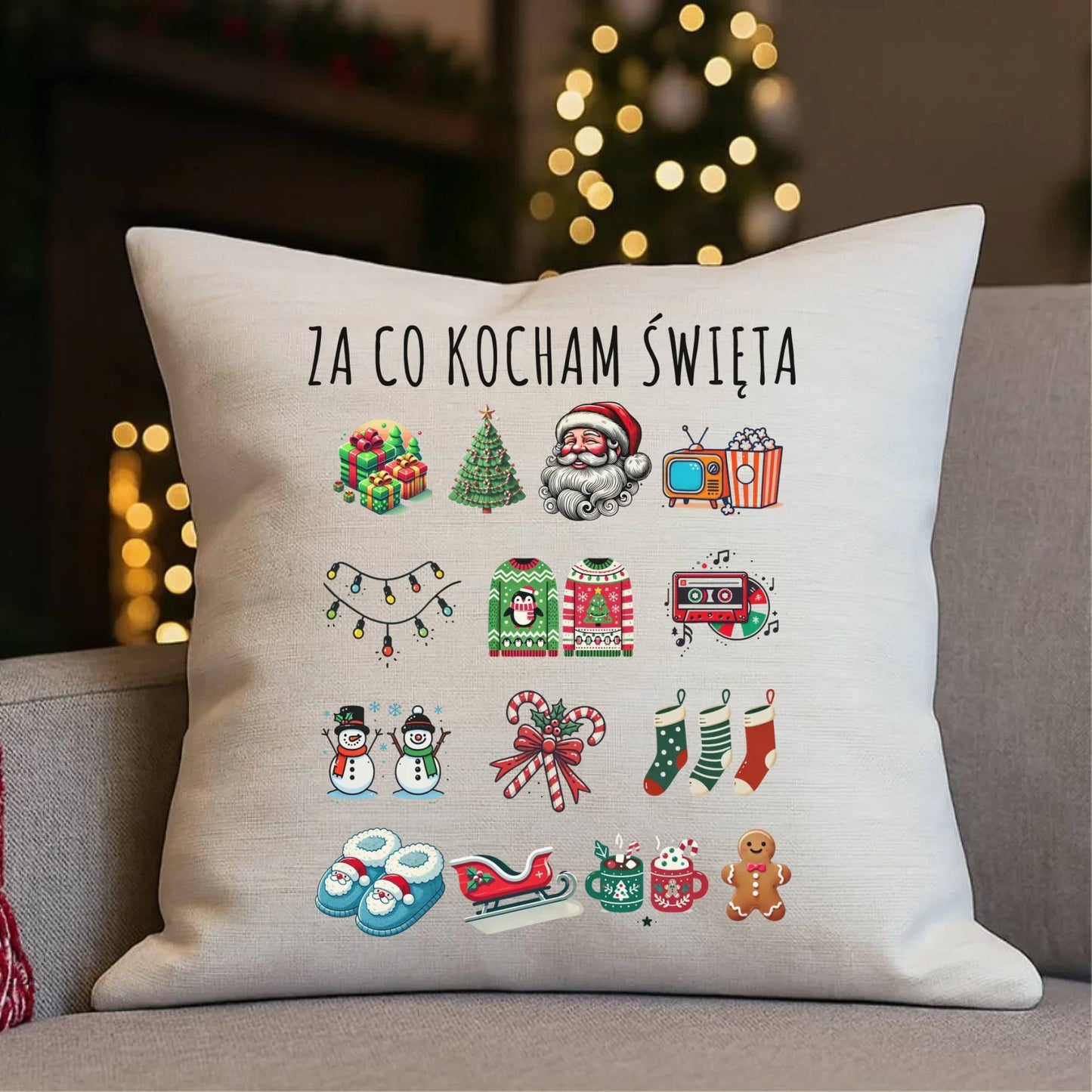 Poduszka świąteczna - Za co kocham święta BN130 - StoryCups.pl