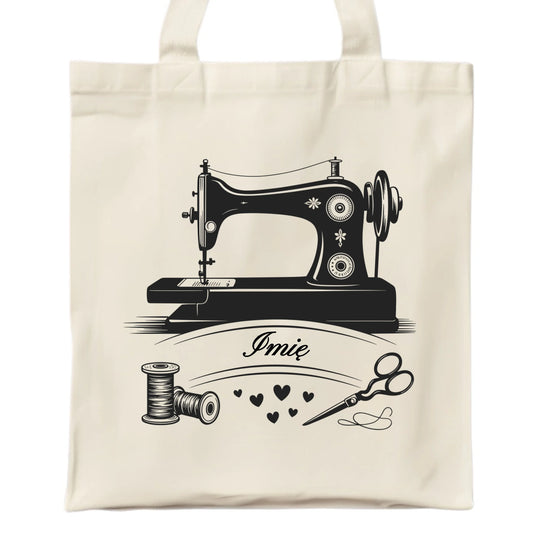 Torba szyciowa dla krawcowej - Maszyna vintage- personalizowana HS34 - StoryCups.pl