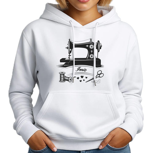 Bluza damska z kapturem szyciowa dla krawcowej - Maszyna vintage- personalizowana HS34 - StoryCups.pl