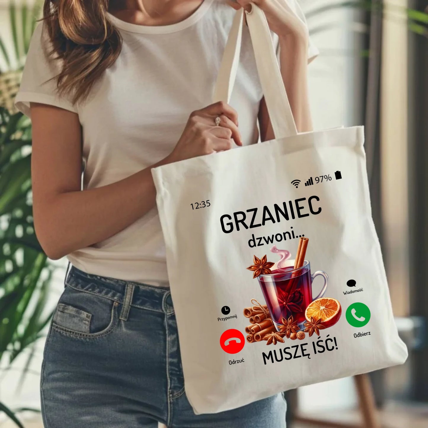 Torba świąteczna - Grzaniec dzwoni, muszę iść BN127 - StoryCups.pl