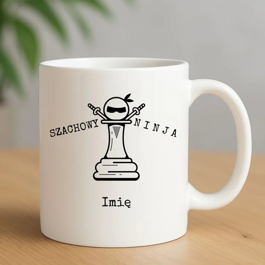 Kubek dla szachisty - Szachowy ninja - personalizowany HSZ01 - StoryCups.pl
