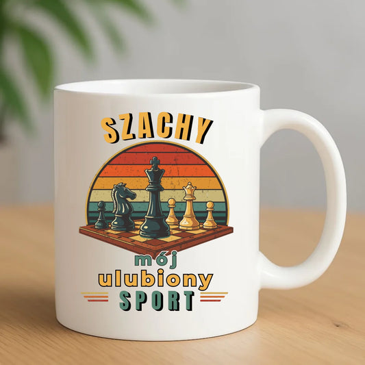 Kubek dla szachisty - Szachy ulubiony sport HSZ10 - StoryCups.pl