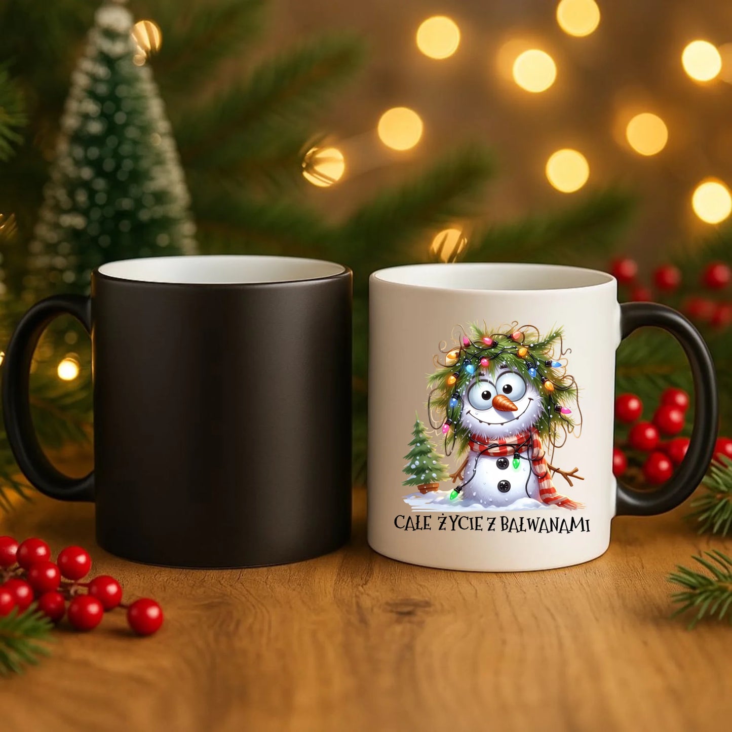 Kubek magiczny świąteczny - Całe życie z bałwanami BN125 - StoryCups.pl