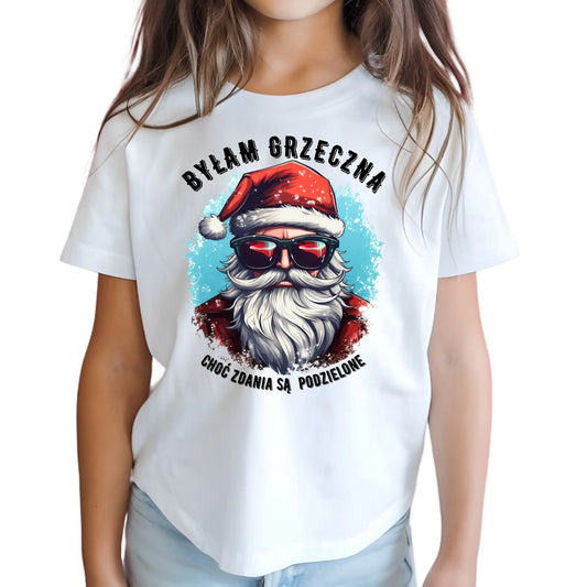 Koszulka dziecięca świąteczna z Mikołajem - Byłam grzeczna, choć zdania są podzielone BN138 - StoryCups.pl