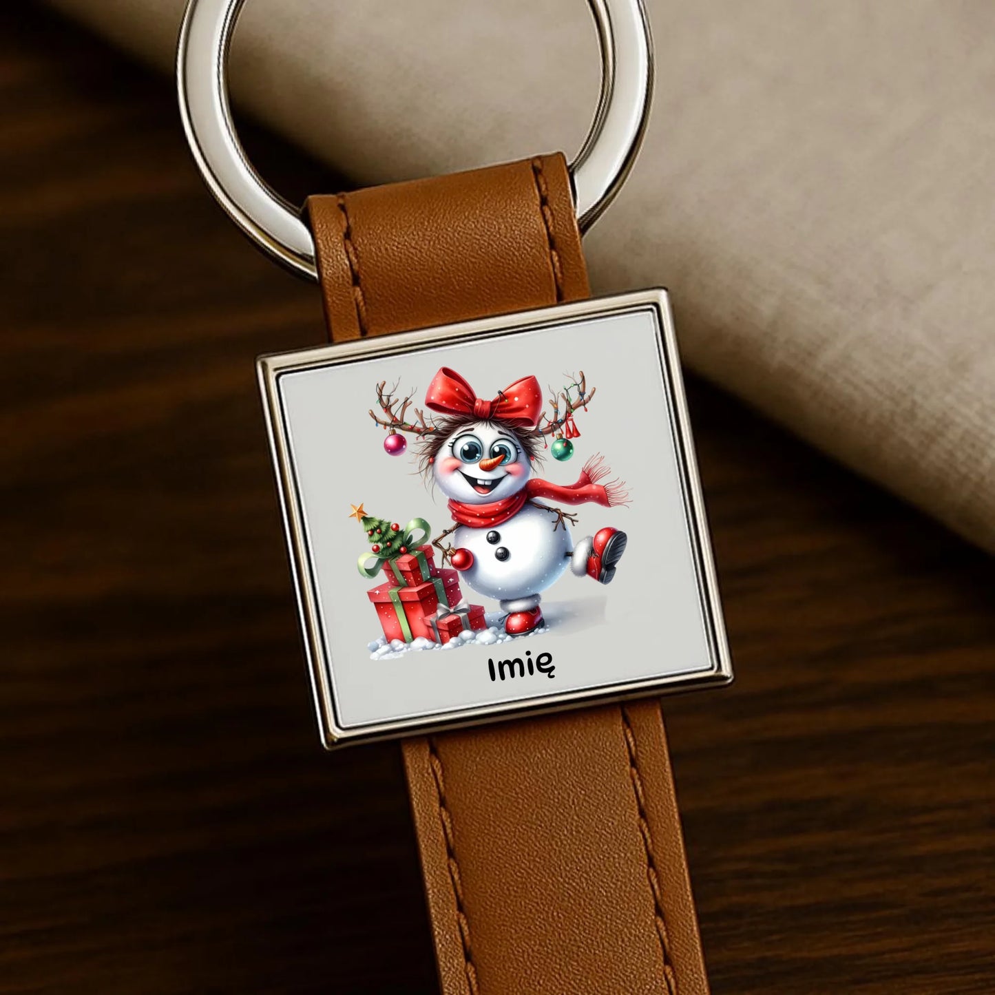 Brelok świąteczny dla niej - Bałwanek - personalizowany BN123 - StoryCups.pl