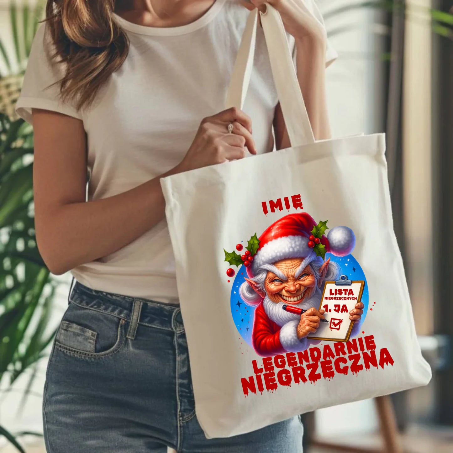 Torba świąteczna - Legendarnie niegrzeczna - personalizowana BN122 - StoryCups.pl