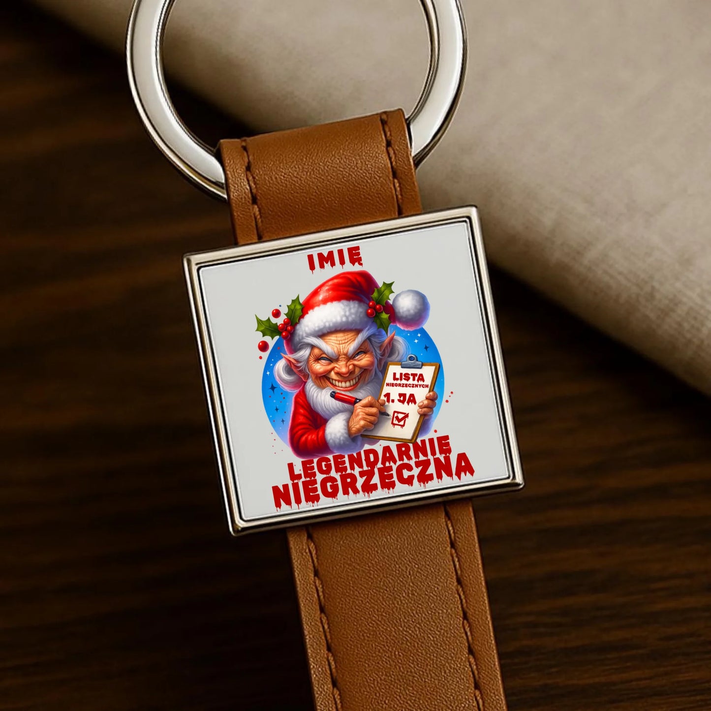 Brelok świąteczny - Legendarnie niegrzeczna - personalizowany BN122 - StoryCups.pl