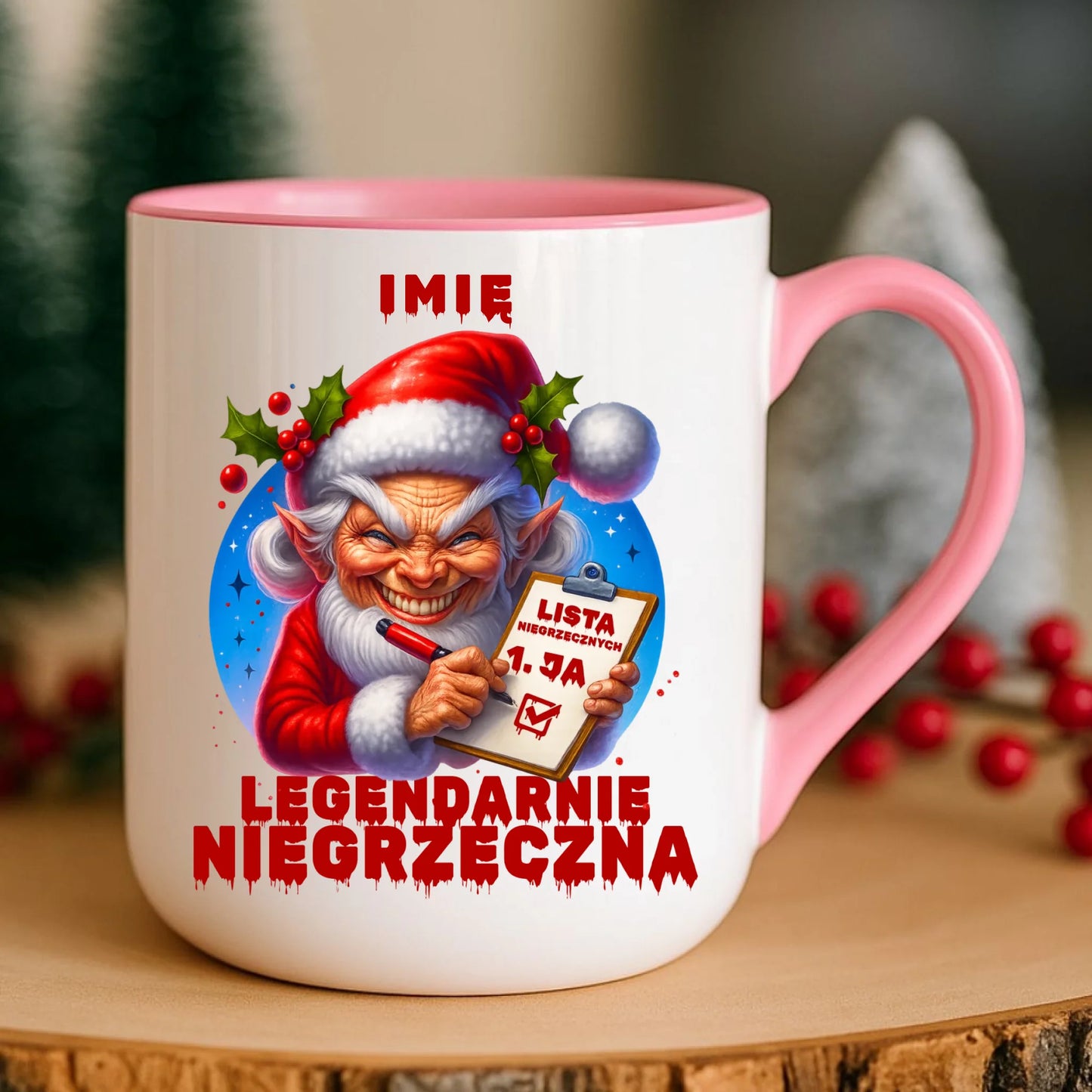 Kubek elegant świąteczny - Legendarnie niegrzeczna - personalizowany BN122 - StoryCups.pl