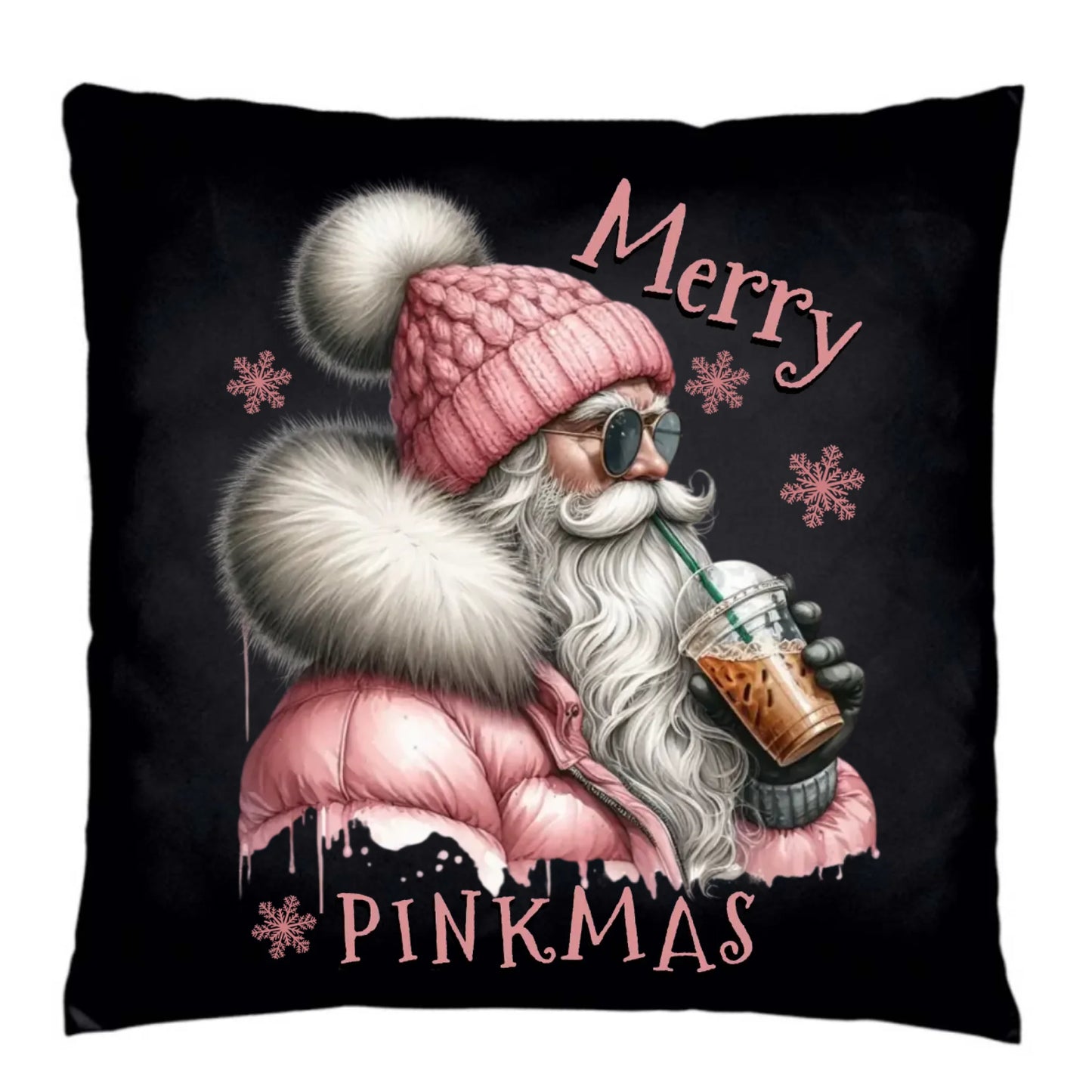 Poduszka dekoracyjna świąteczna - Różowe Święta - Merry pinkmas BN117 - StoryCups.pl