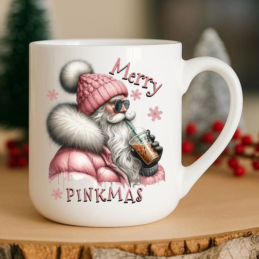 Kubek elegant świąteczny - Różowe Święta - Merry pinkmas BN117 - StoryCups.pl