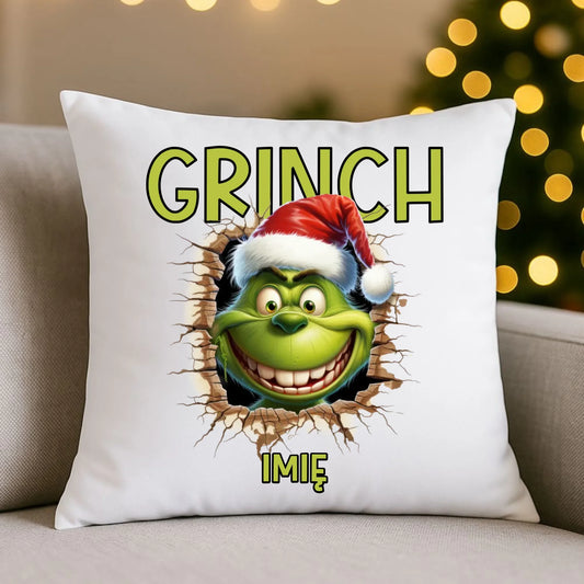 Poduszka świąteczna - Grinch - personalizowana BN112 - StoryCups.pl