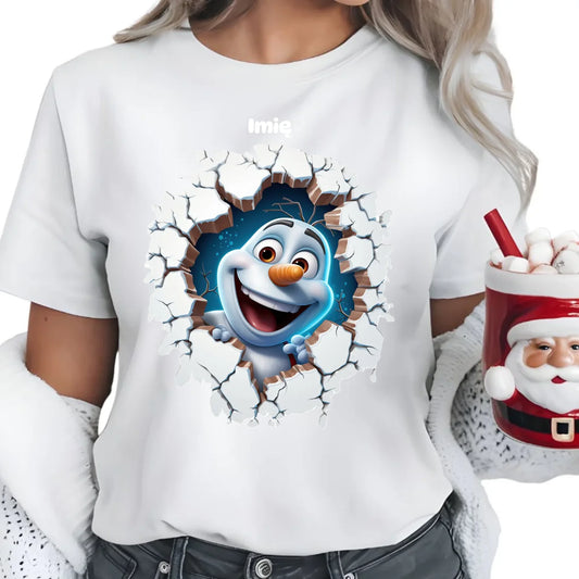 Bałwan 3D | Personalizowana koszulka damska świąteczna BN84 - StoryCups.pl