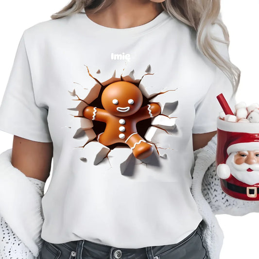 Pierniczek 3D | Personalizowana koszulka damska świąteczna BN81 - StoryCups.pl