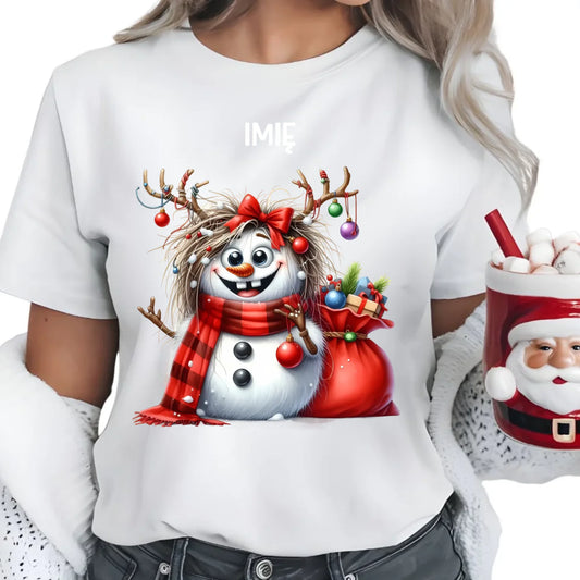 Bałwanek | Personalizowana koszulka damska świąteczna BN70 - StoryCups.pl