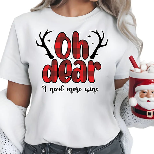 Potrzebuję więcej wina | Personalizowana świąteczna koszulka damska BN63 - StoryCups.pl