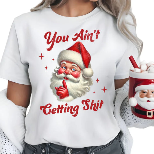 Nie dostaniesz nic | Świąteczna koszulka damska z Mikołajem BN66 - StoryCups.pl