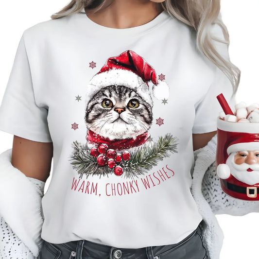 Warm, Chonky Wishes | Świąteczna koszulka damska BN36 - StoryCups.pl