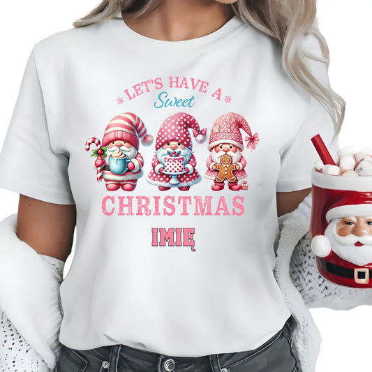 Słodkie święta | Personalizowana świąteczna koszulka damska BN57 - StoryCups.pl