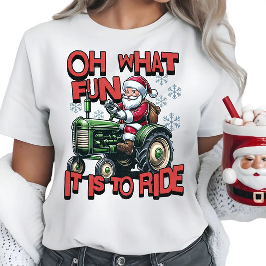 Oh what fun it is to ride | Świąteczna koszulka damska BN48 - StoryCups.pl