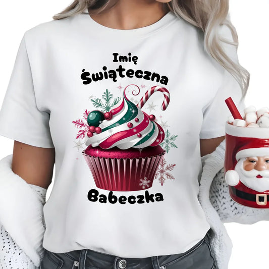 Świąteczna Babeczka | Personalizowana koszulka damska na święta BN30 - StoryCups.pl