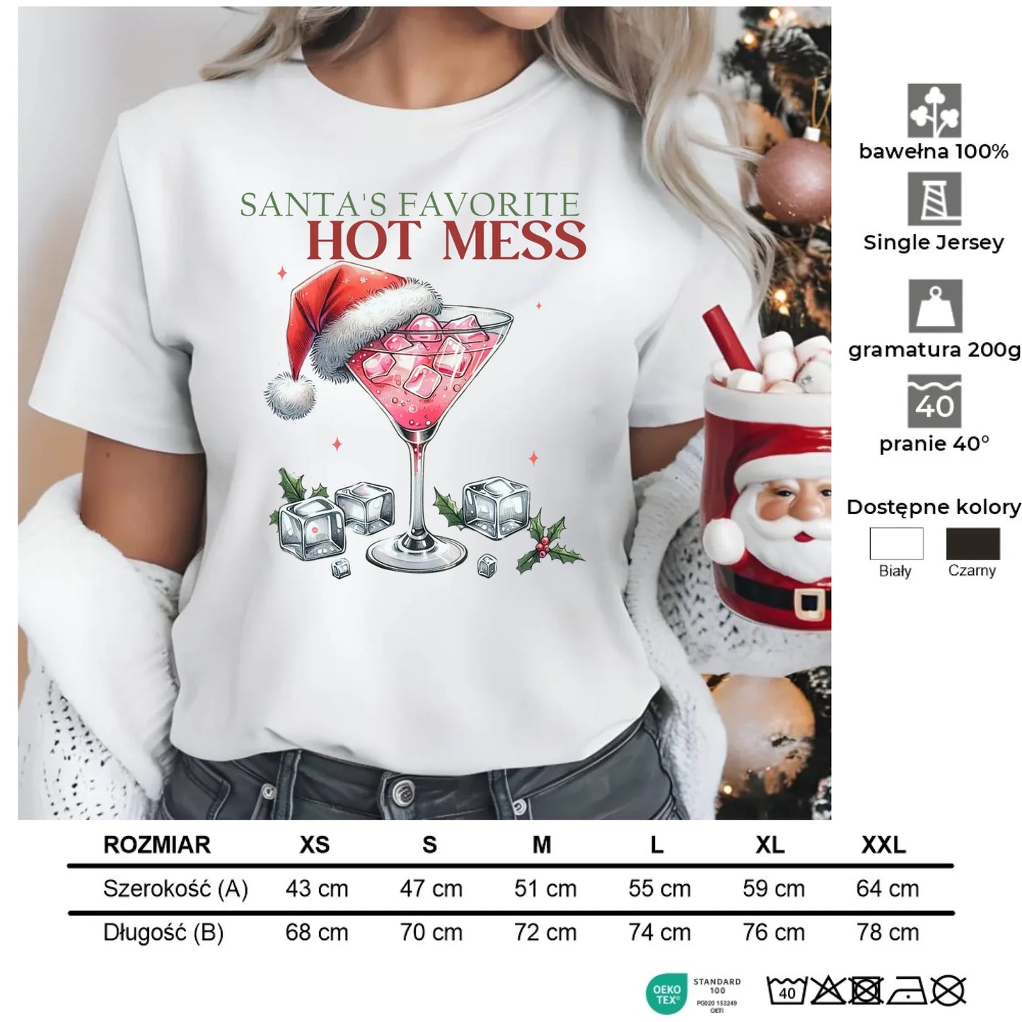 Ulubiony bałagan Mikołaja | Świąteczna koszulka damska BN75 - StoryCups.pl