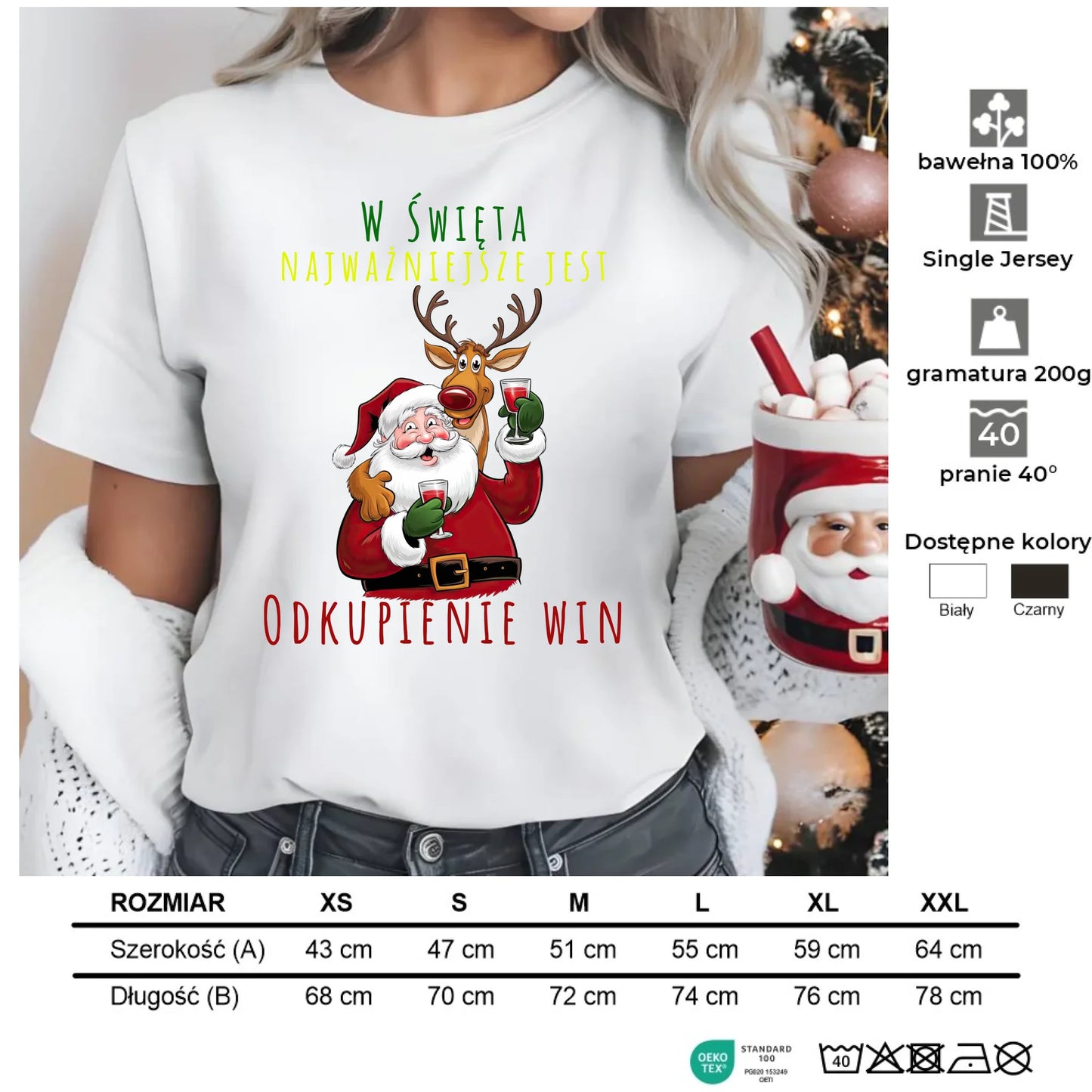 Odkupienie win | Świąteczna koszulka damska BN73 - StoryCups.pl