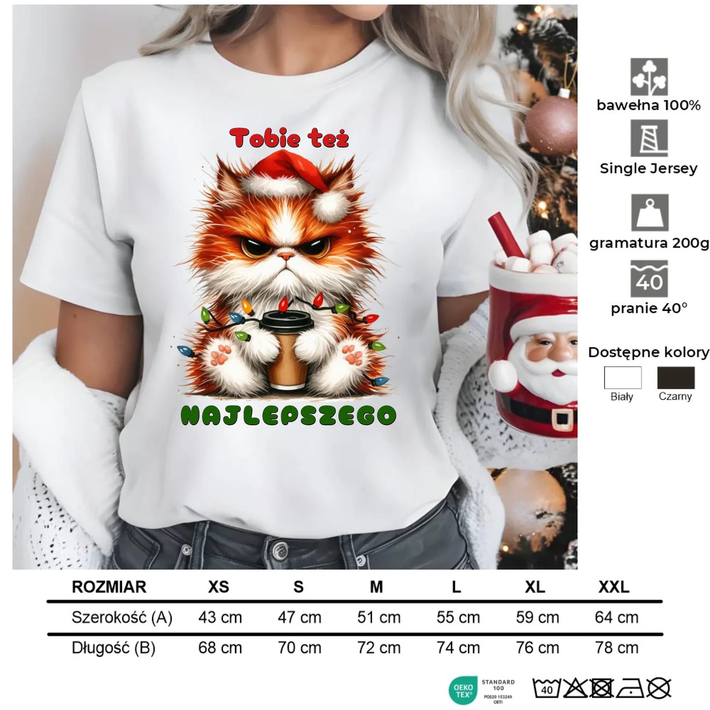 Najlepszego | Świąteczna koszulka damska BN32 - StoryCups.pl