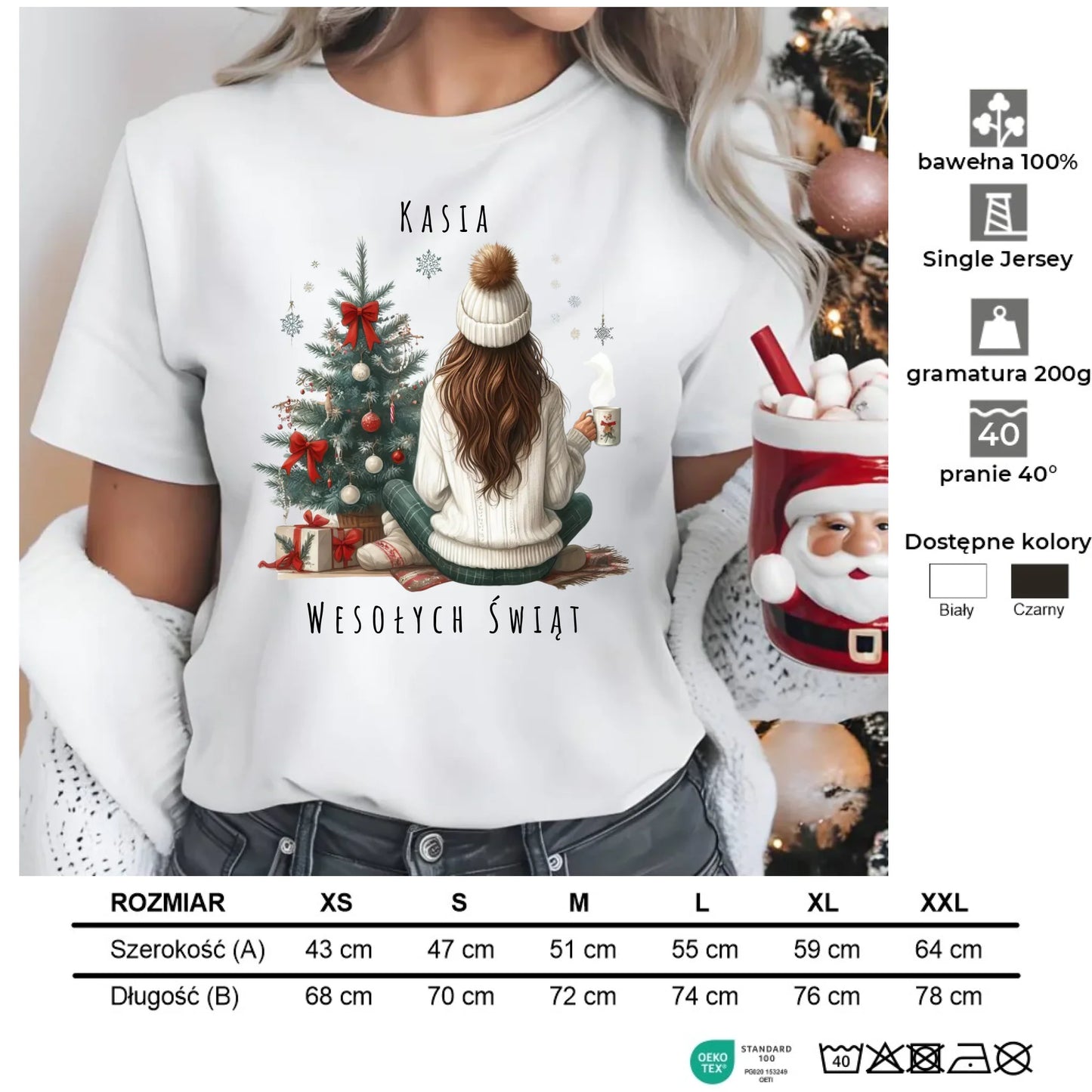 Love Winter | Świąteczna koszulka damska personalizacja BN15 - StoryCups.pl