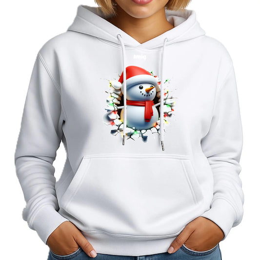 Bałwanek 3D | Personalizowana świąteczna bluza damska z kapturem BN82 - StoryCups.pl