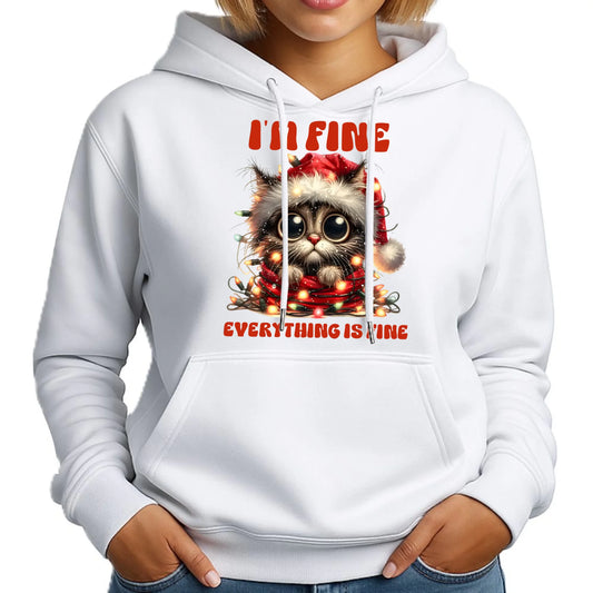 Wszystko jest w porządku | Świąteczna bluza damska z kapturem BN67 - StoryCups.pl