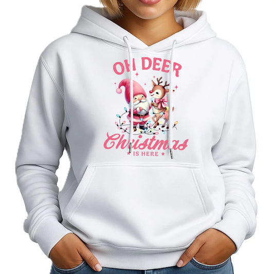 Oh deer Christmas is here | Świąteczna bluza damska z kapturem BN59 - StoryCups.pl