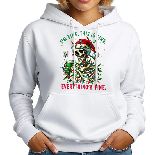 Everything's fine | Świąteczna bluza damska z kapturem BN55 - StoryCups.pl