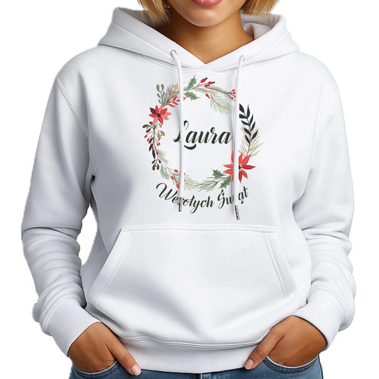 Wesołych Świąt | Personalizowana bluza damska z kapturem na święta BN19 - StoryCups.pl