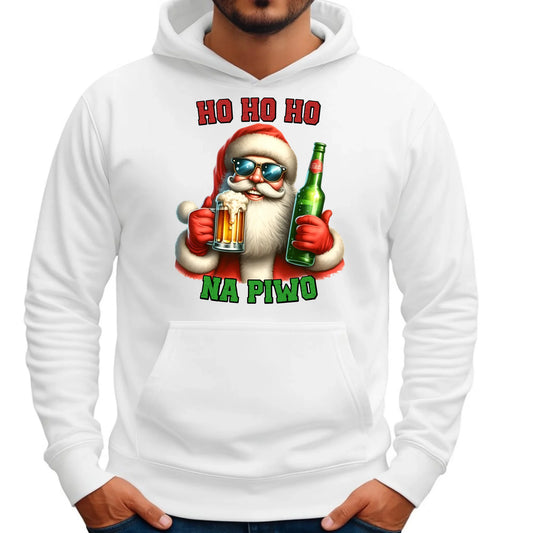 Ho ho ho na piwo | Świąteczna bluza męska z kapturem BN64 - StoryCups.pl