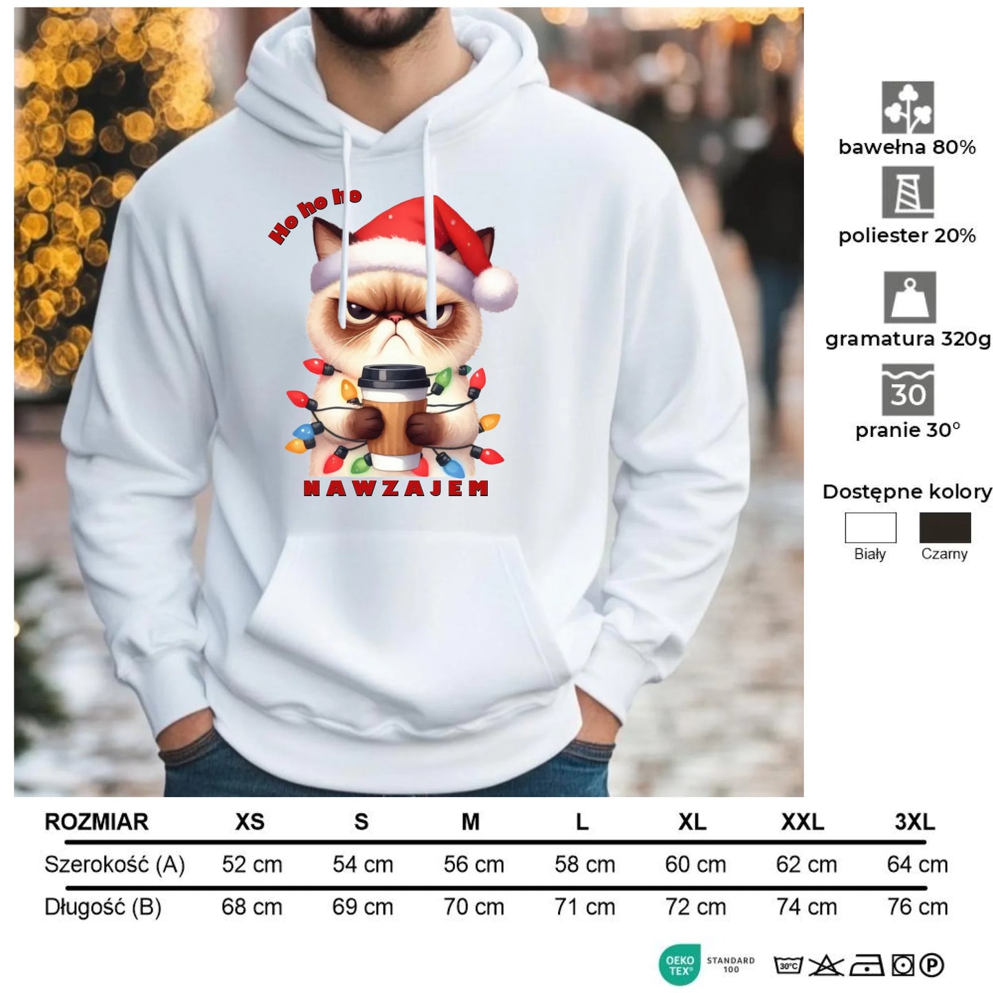 Nawzajem | Świąteczna bluza męska z kapturem BN33 - StoryCups.pl