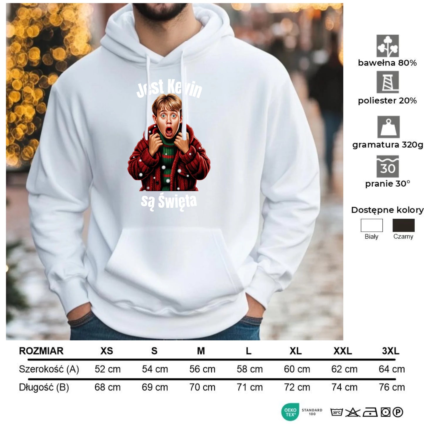 Jest Kevin, są święta | Świąteczna bluza męska z kapturem BN27 - StoryCups.pl