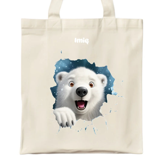 Miś polarny 3D | Personalizowana torba świąteczna BN86 - StoryCups.pl