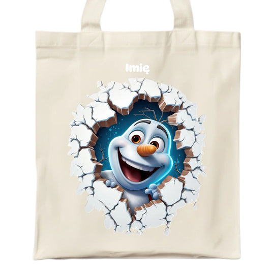 Bałwan 3D | Personalizowana torba świąteczna BN84 - StoryCups.pl