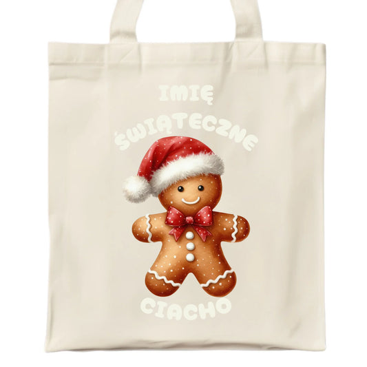 Świąteczne ciacho imię | Świąteczna eco torba z imieniem BN25 - StoryCups.pl