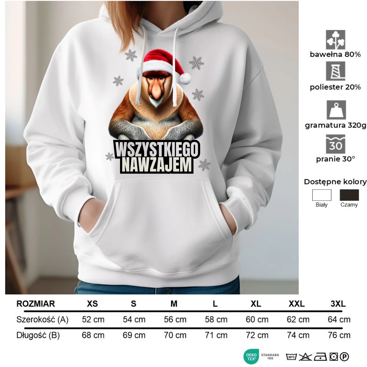 Bluza damska z kapturem świąteczna - Janusz Nosacz - Nawzajem BN110 - StoryCups.pl