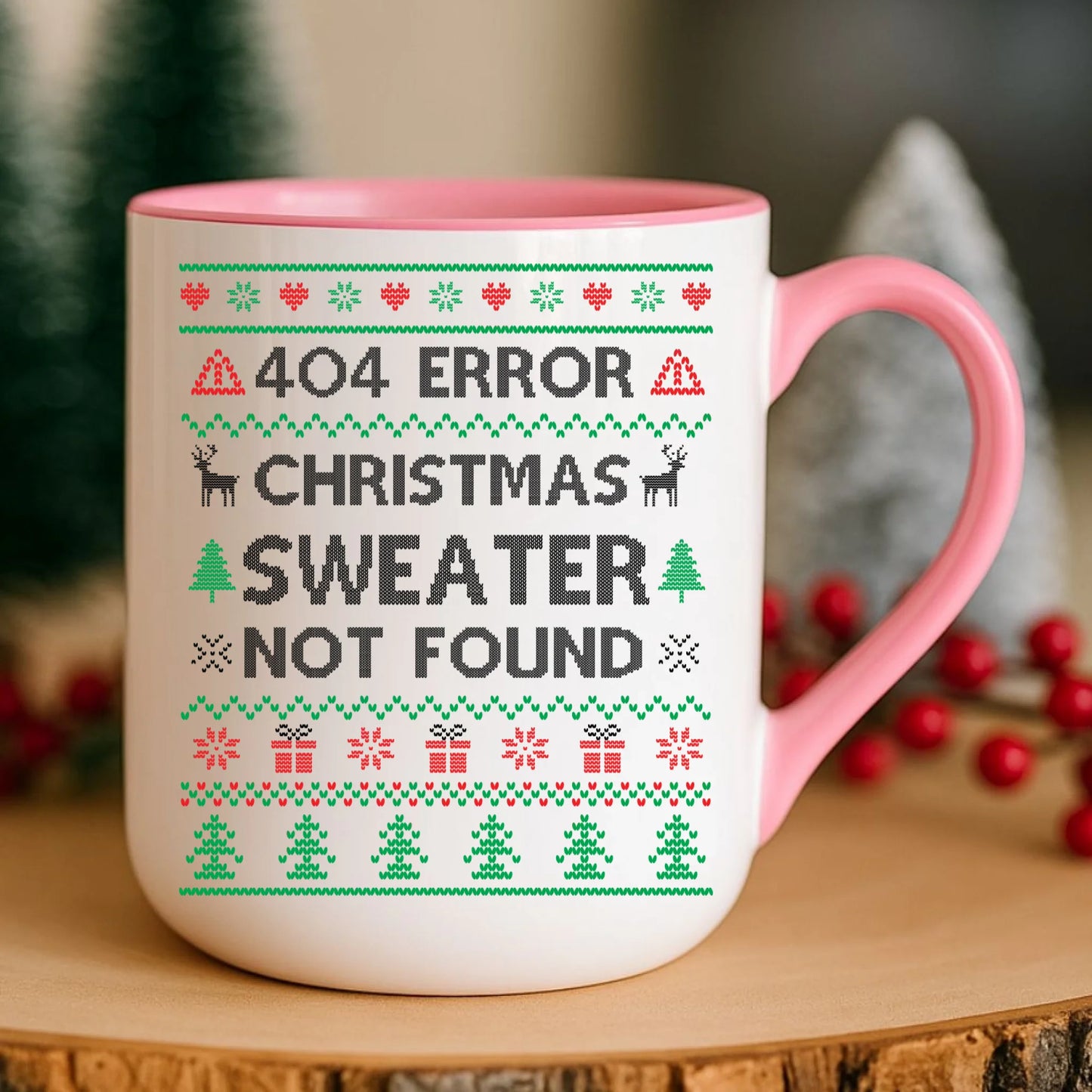 Kubek elegant świąteczny - Error 404 Christmas sweater not found BN107 - StoryCups.pl
