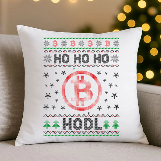 Poduszka świąteczna - Bitcoin - Ho Ho hodl BN103 - StoryCups.pl