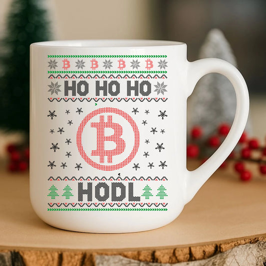 Kubek elegant świąteczny - Bitcoin - Ho Ho hodl BN103 - StoryCups.pl